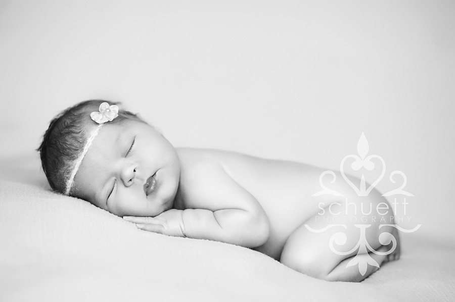 Wisconsin black and white newborn with headband